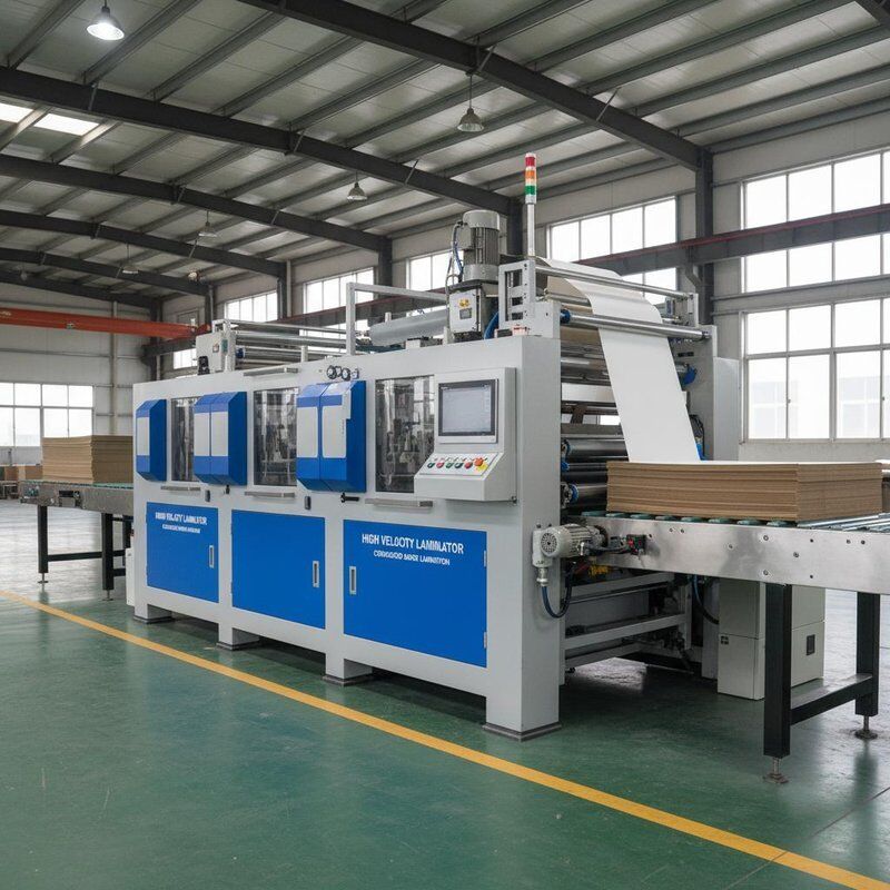 Laminator dużych prędkości Laminator dużych prędkości Flute Laminator Papierowy materiał membranowy Oprogramowanie do procesów laminacji płyt falistej